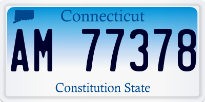 CT license plate AM77378