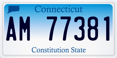 CT license plate AM77381
