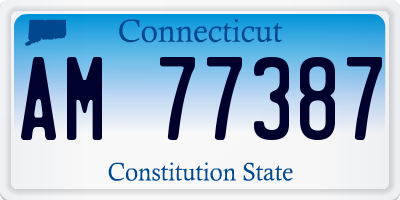 CT license plate AM77387