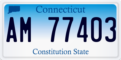 CT license plate AM77403