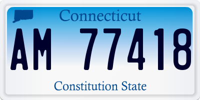 CT license plate AM77418