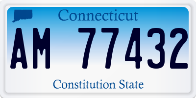 CT license plate AM77432