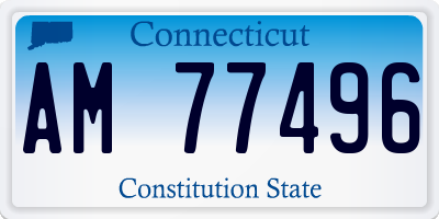 CT license plate AM77496