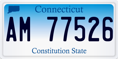 CT license plate AM77526