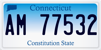 CT license plate AM77532