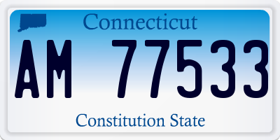 CT license plate AM77533