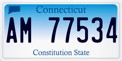 CT license plate AM77534
