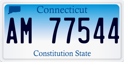 CT license plate AM77544