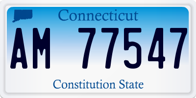 CT license plate AM77547