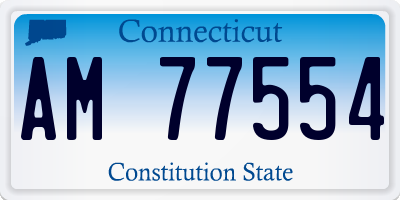 CT license plate AM77554