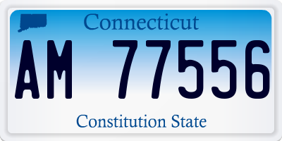 CT license plate AM77556