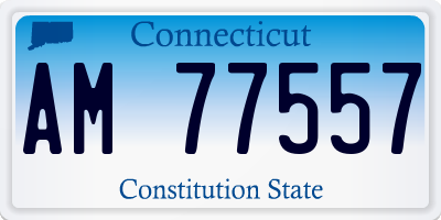 CT license plate AM77557