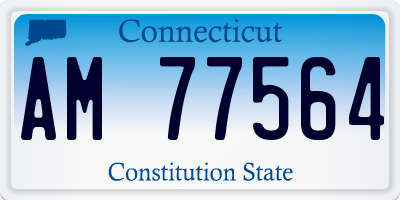 CT license plate AM77564