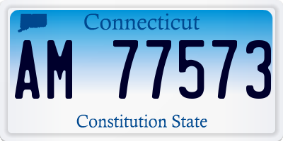 CT license plate AM77573