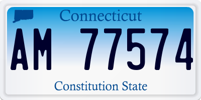 CT license plate AM77574