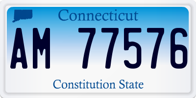 CT license plate AM77576