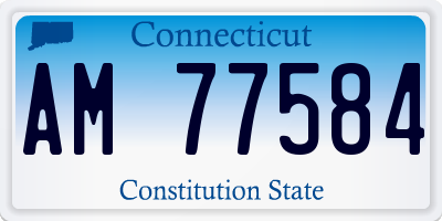 CT license plate AM77584