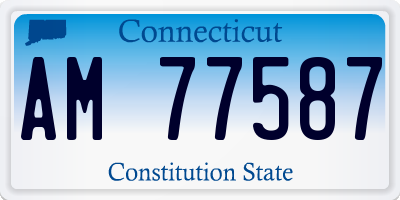 CT license plate AM77587