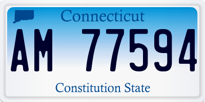 CT license plate AM77594