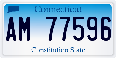CT license plate AM77596