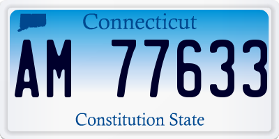 CT license plate AM77633