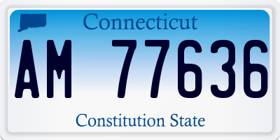 CT license plate AM77636