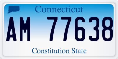 CT license plate AM77638