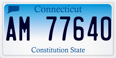 CT license plate AM77640