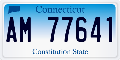 CT license plate AM77641