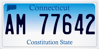 CT license plate AM77642