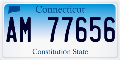 CT license plate AM77656