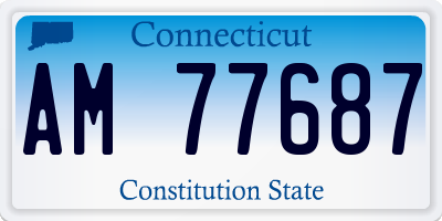 CT license plate AM77687