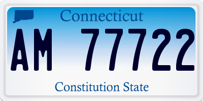CT license plate AM77722
