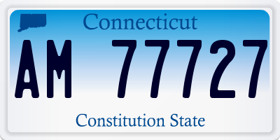 CT license plate AM77727