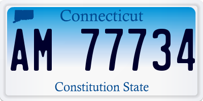 CT license plate AM77734