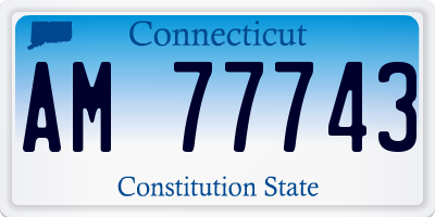 CT license plate AM77743