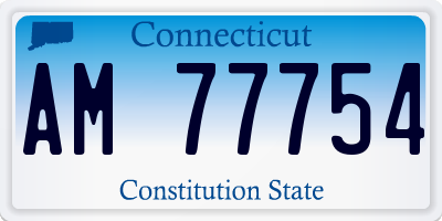 CT license plate AM77754