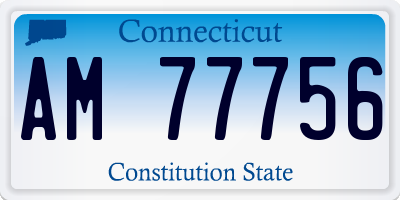 CT license plate AM77756