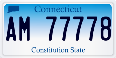 CT license plate AM77778