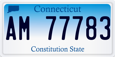 CT license plate AM77783