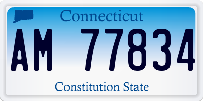CT license plate AM77834