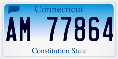 CT license plate AM77864