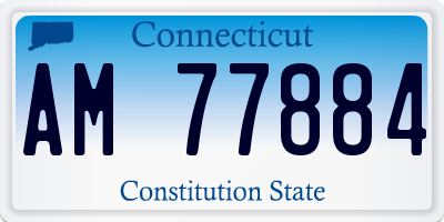 CT license plate AM77884