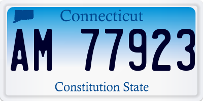 CT license plate AM77923