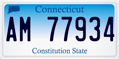CT license plate AM77934