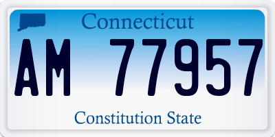 CT license plate AM77957