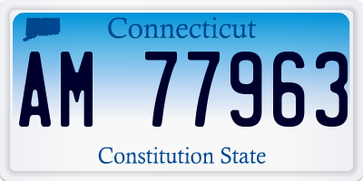 CT license plate AM77963