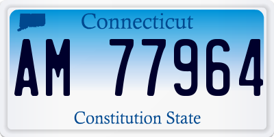 CT license plate AM77964