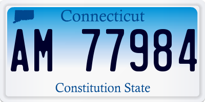 CT license plate AM77984