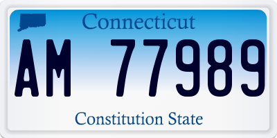 CT license plate AM77989